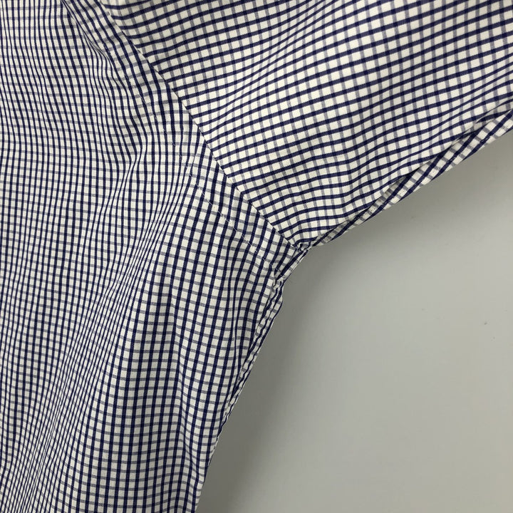 Ralph Lauren YARMOUTH Long Sleeve Button-Down Check Shirt, Men's Size L cotton Purple type blue-purple Vintage Second Hand