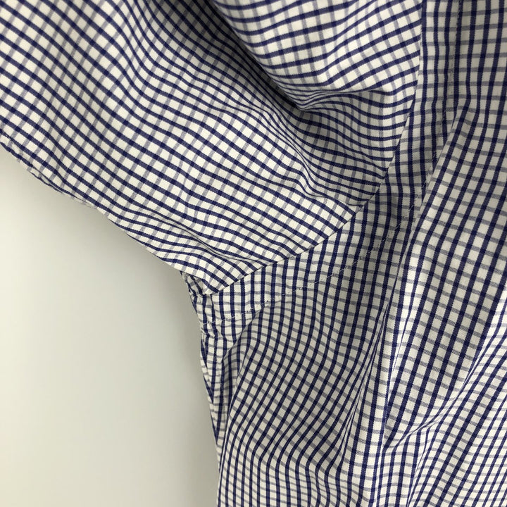 Ralph Lauren YARMOUTH Long Sleeve Button-Down Check Shirt, Men's Size L cotton Purple type blue-purple Vintage Second Hand