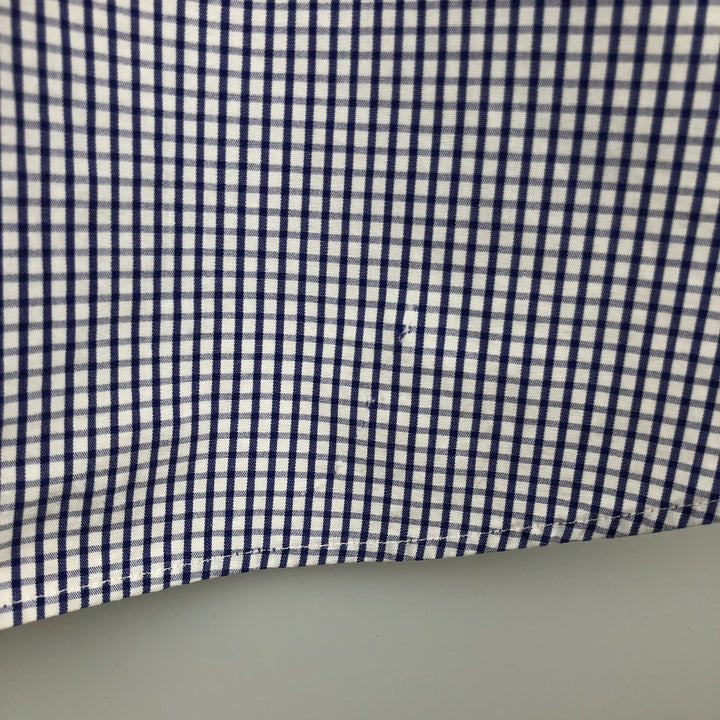 Ralph Lauren YARMOUTH Long Sleeve Button-Down Check Shirt, Men's Size L cotton Purple type blue-purple Vintage Second Hand