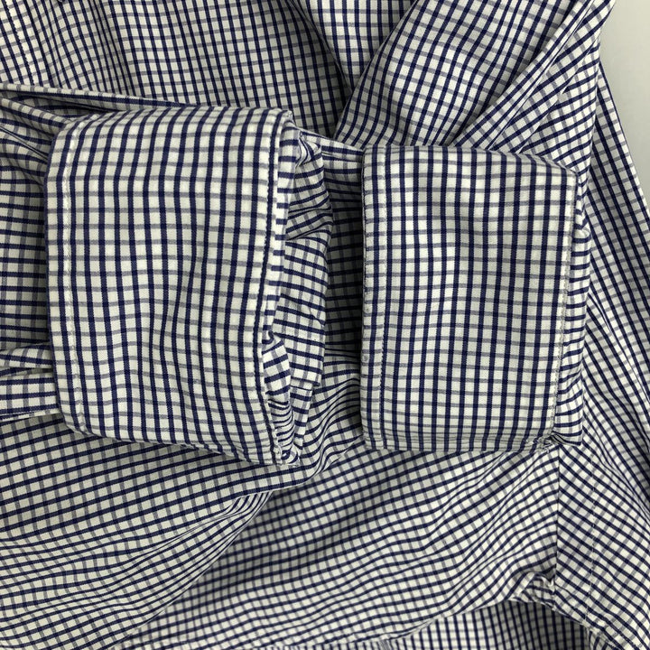 Ralph Lauren YARMOUTH Long Sleeve Button-Down Check Shirt, Men's Size L cotton Purple type blue-purple Vintage Second Hand