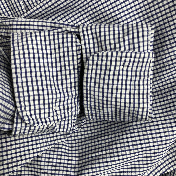 Ralph Lauren YARMOUTH Long Sleeve Button-Down Check Shirt, Men's Size L cotton Purple type blue-purple Vintage Second Hand