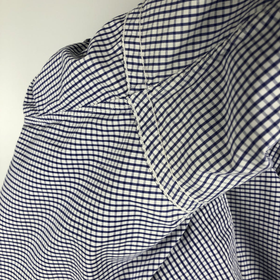 Ralph Lauren YARMOUTH Long Sleeve Button-Down Check Shirt, Men's Size L cotton Purple type blue-purple Vintage Second Hand