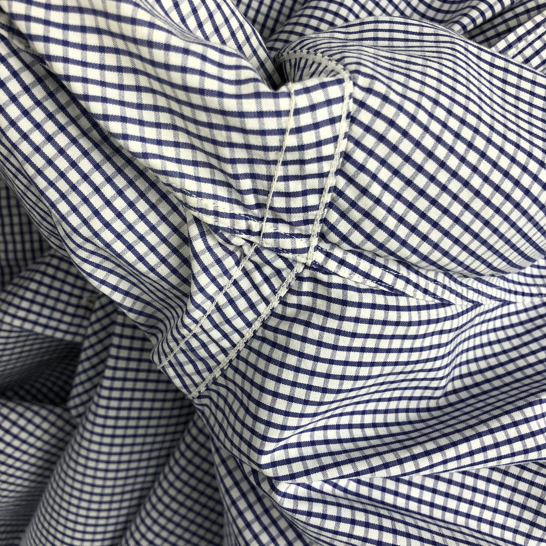 Ralph Lauren YARMOUTH Long Sleeve Button-Down Check Shirt, Men's Size L cotton Purple type blue-purple Vintage Second Hand
