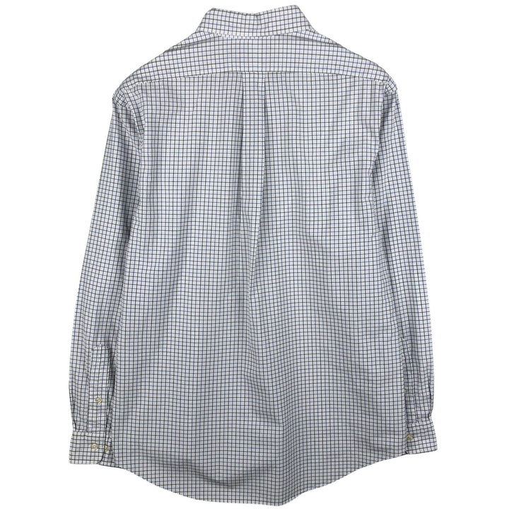 Ralph Lauren CUSTOM FIT long sleeve button down check shirt, men's size L cotton white type Vintage Second Hand