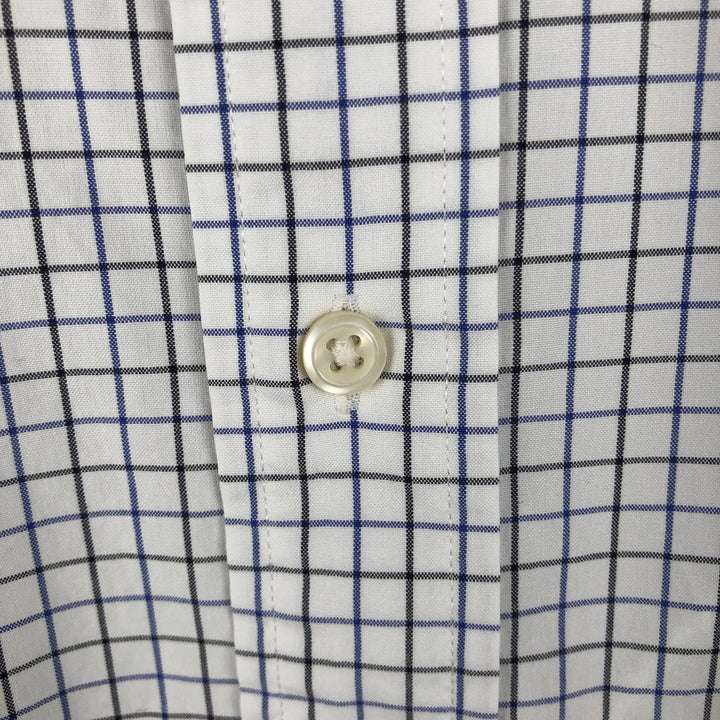 Ralph Lauren CUSTOM FIT long sleeve button down check shirt, men's size L cotton white type Vintage Second Hand