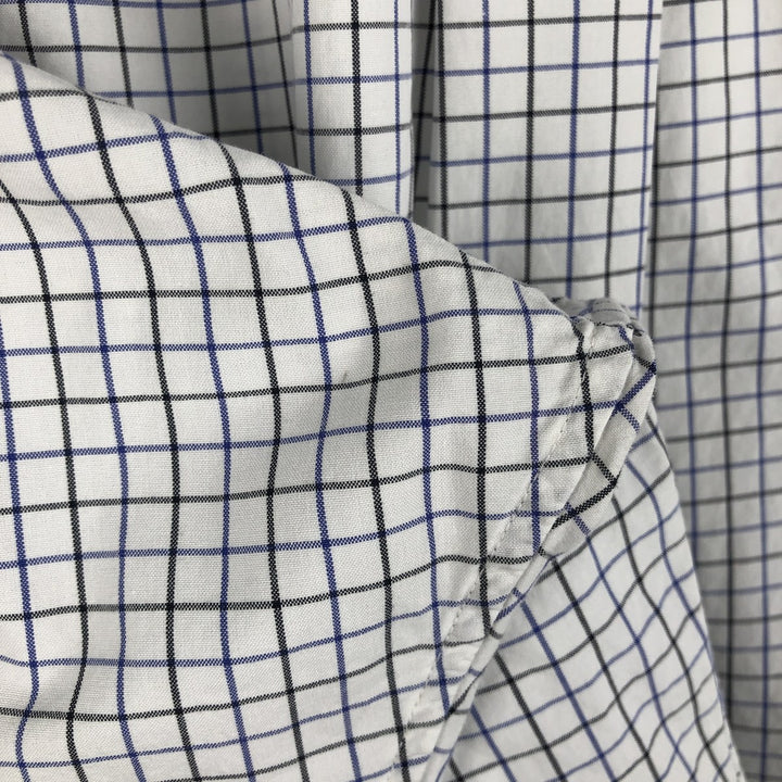 Ralph Lauren CUSTOM FIT long sleeve button down check shirt, men's size L cotton white type Vintage Second Hand