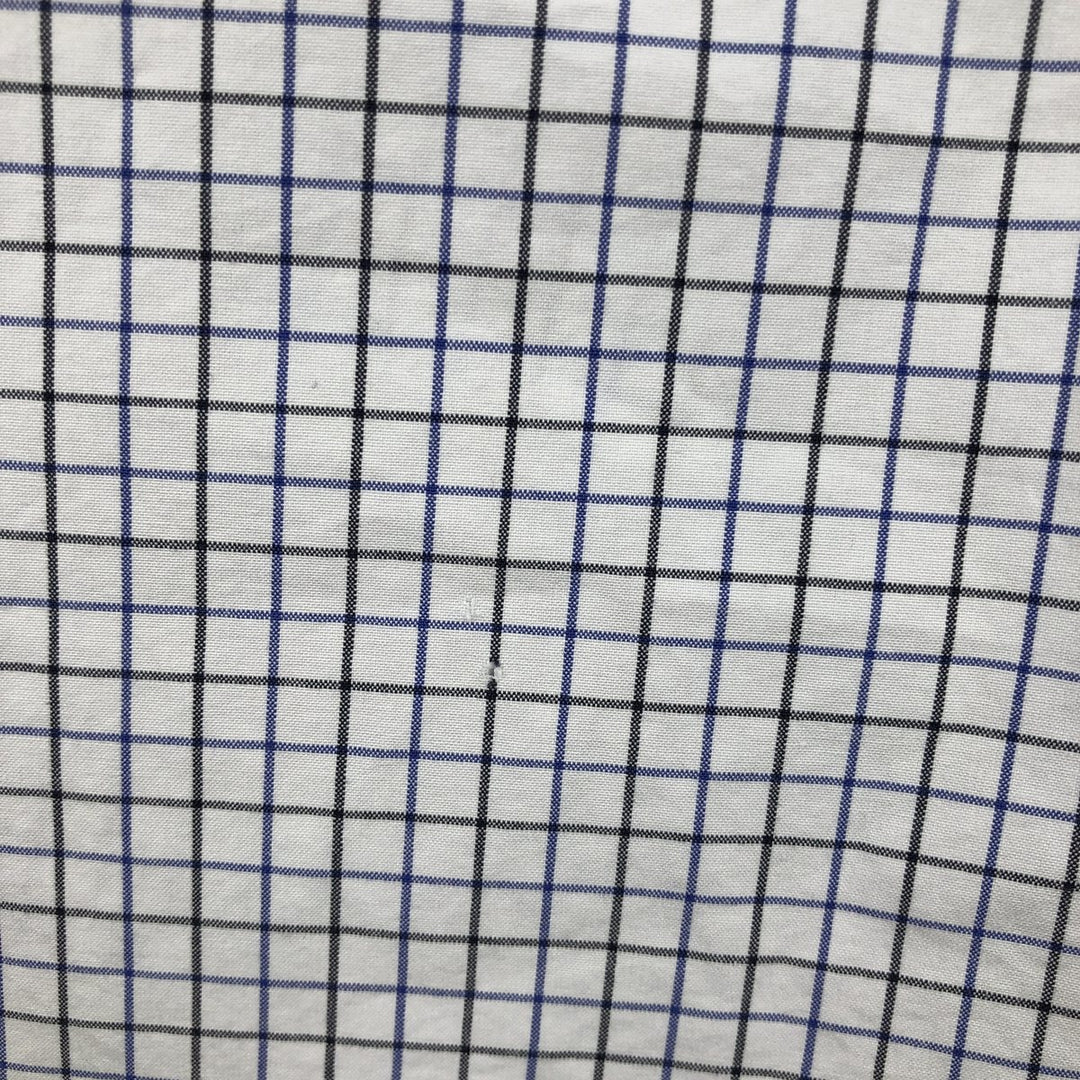 Ralph Lauren CUSTOM FIT long sleeve button down check shirt, men's size L cotton white type Vintage Second Hand