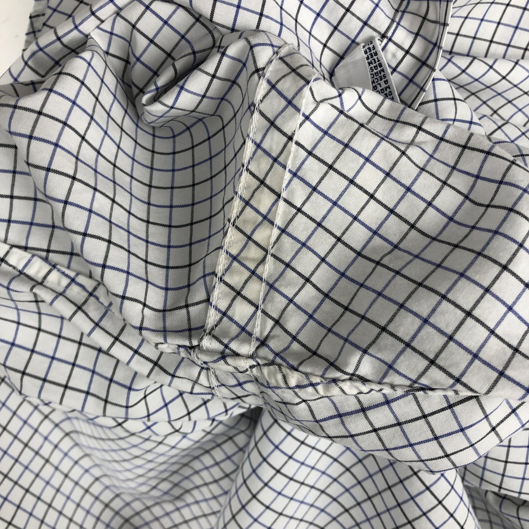 Ralph Lauren CUSTOM FIT long sleeve button down check shirt, men's size L cotton white type Vintage Second Hand