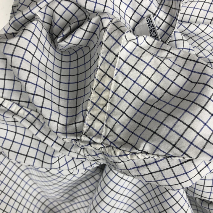 Ralph Lauren CUSTOM FIT long sleeve button down check shirt, men's size L cotton white type Vintage Second Hand