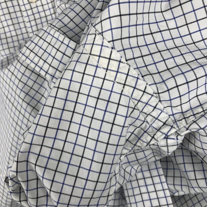 Ralph Lauren CUSTOM FIT long sleeve button down check shirt, men's size L cotton white type Vintage Second Hand