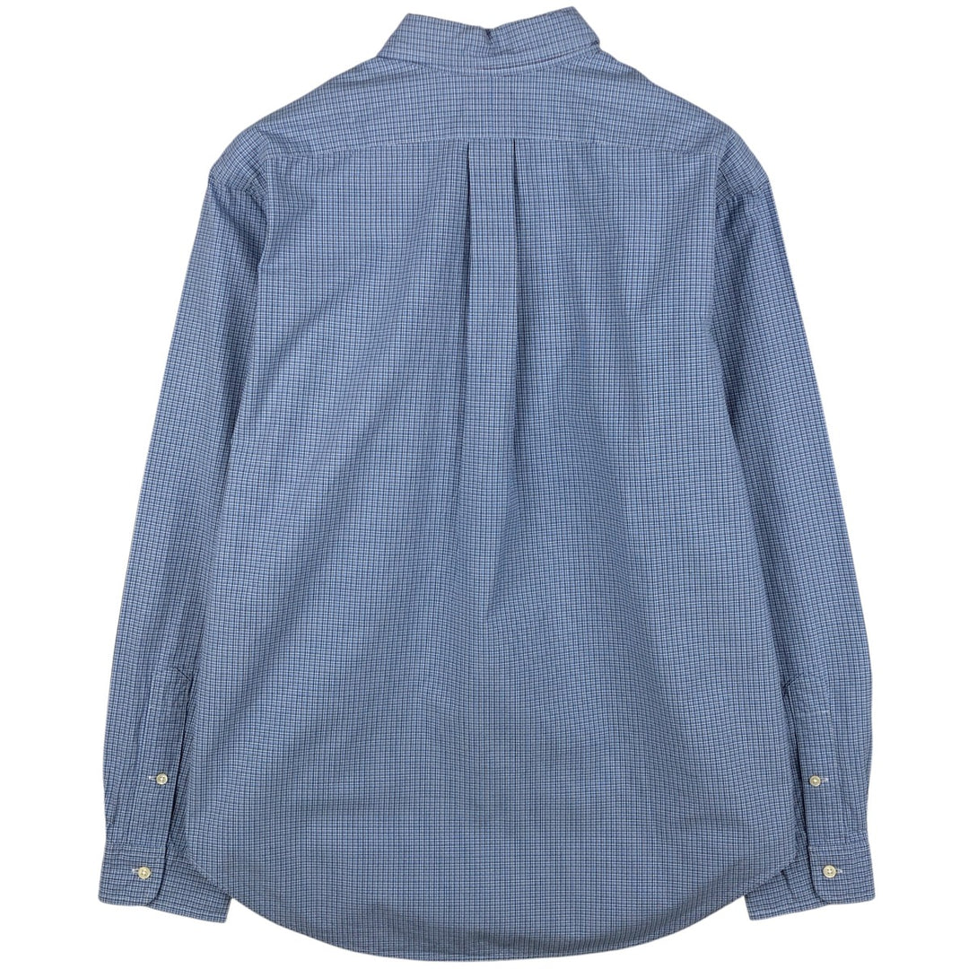 Ralph Lauren long sleeve button down check shirt, men's size L cotton Blue type light blue Vintage Second Hand