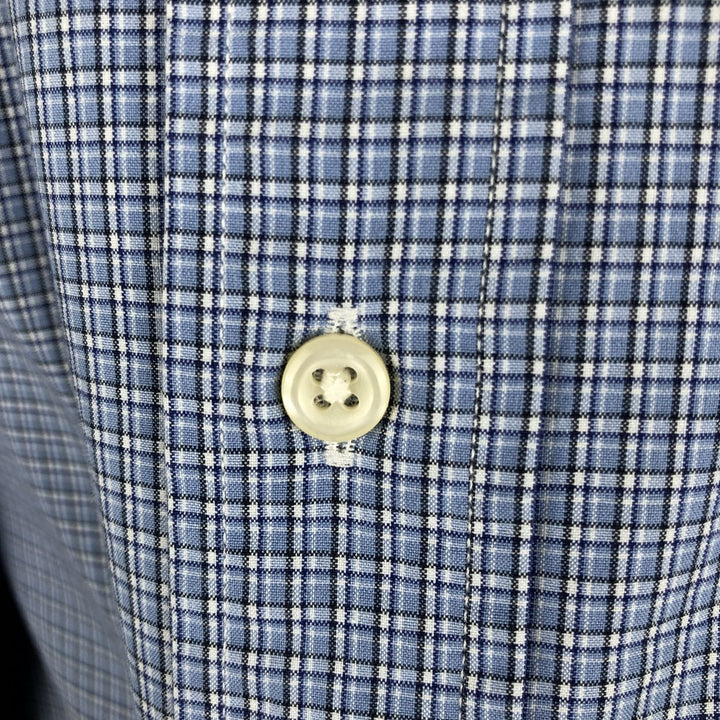 Ralph Lauren long sleeve button down check shirt, men's size L cotton Blue type light blue Vintage Second Hand