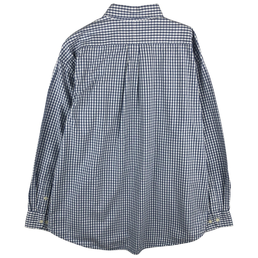 Ralph Lauren BLAKE gingham check long-sleeve button-down check shirt, men's size XXL cotton Blue type light blue Vintage Second Hand