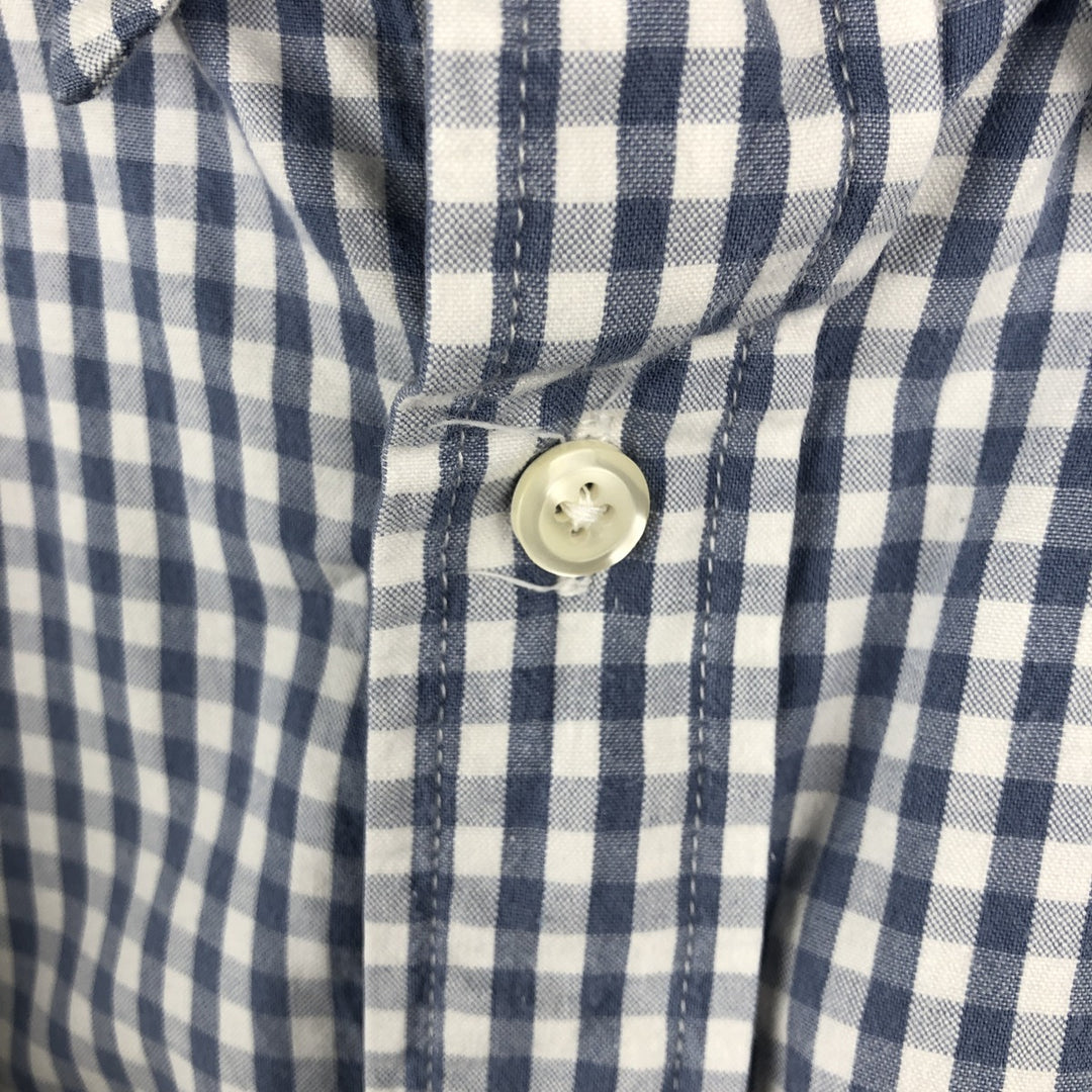 Ralph Lauren BLAKE gingham check long-sleeve button-down check shirt, men's size XXL cotton Blue type light blue Vintage Second Hand