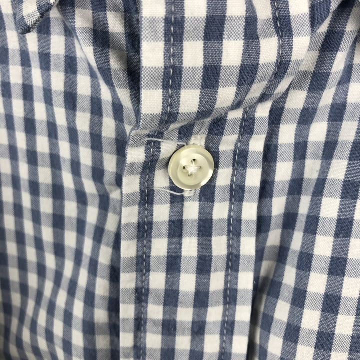 Ralph Lauren BLAKE gingham check long-sleeve button-down check shirt, men's size XXL cotton Blue type light blue Vintage Second Hand
