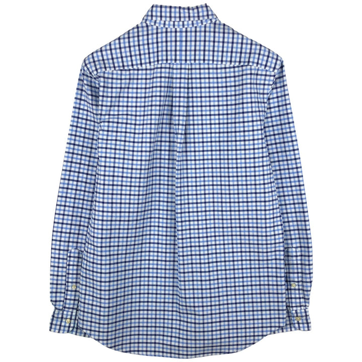 Ralph Lauren POLO RALPH LAUREN long-sleeved button-down check shirt, men's size M cotton blue type Vintage Second Hand