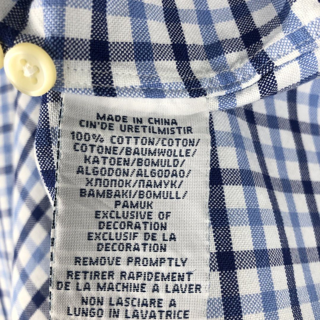 Ralph Lauren POLO RALPH LAUREN long-sleeved button-down check shirt, men's size M cotton blue type Vintage Second Hand