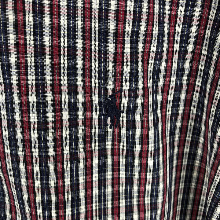 Ralph Lauren MARLOWE Long Sleeve Button-Down Check Shirt, Men's XL cotton white type Vintage Second Hand