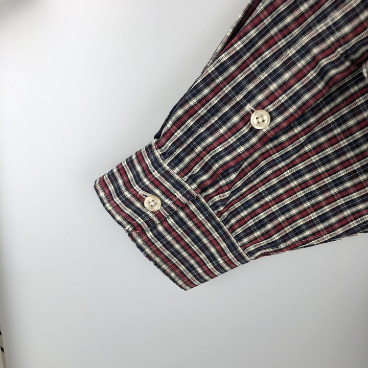 Ralph Lauren MARLOWE Long Sleeve Button-Down Check Shirt, Men's XL cotton white type Vintage Second Hand