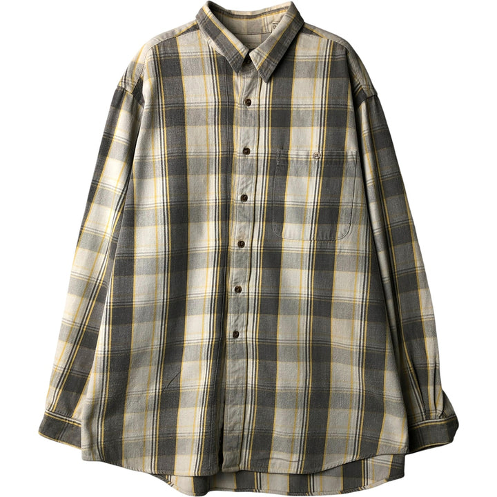Field Master Long Sleeve Flannel Check Shirt, Men's XL cotton white type Vintage Second Hand