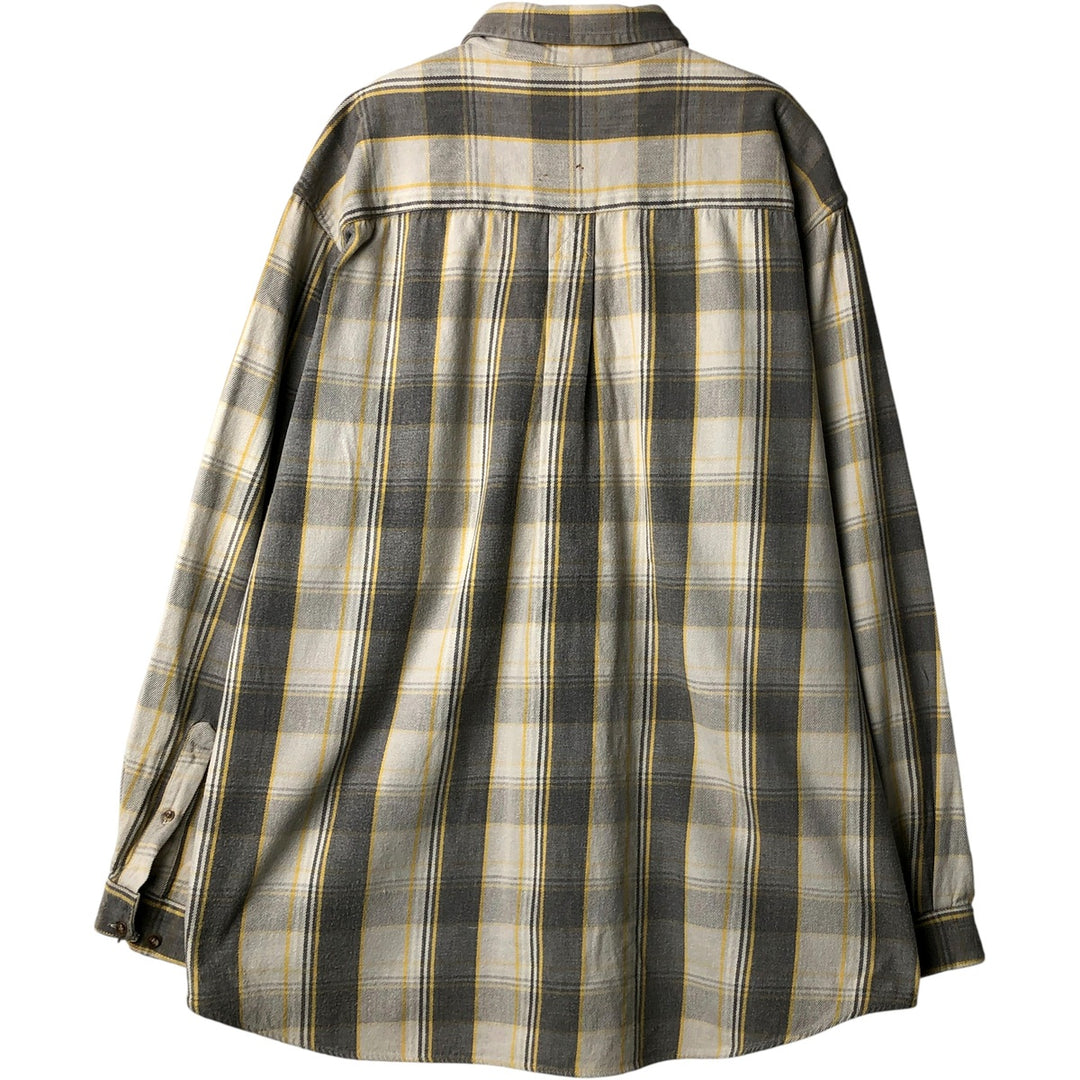 Field Master Long Sleeve Flannel Check Shirt, Men's XL cotton white type Vintage Second Hand