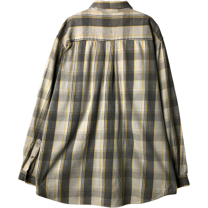 Field Master Long Sleeve Flannel Check Shirt, Men's XL cotton white type Vintage Second Hand