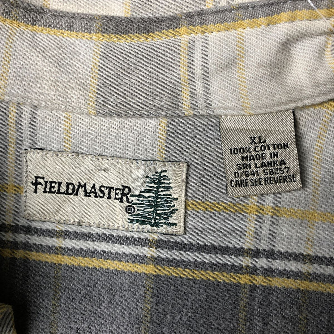 Field Master Long Sleeve Flannel Check Shirt, Men's XL cotton white type Vintage Second Hand