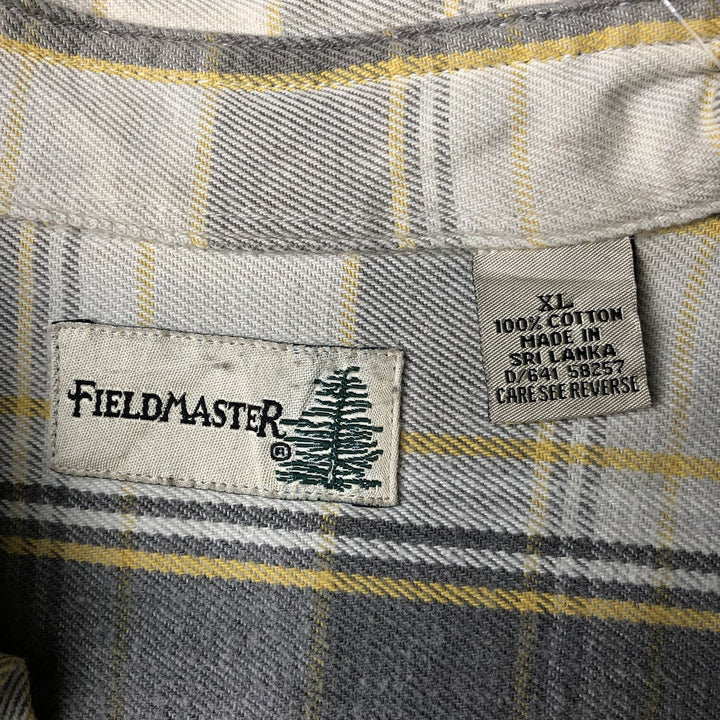 Field Master Long Sleeve Flannel Check Shirt, Men's XL cotton white type Vintage Second Hand