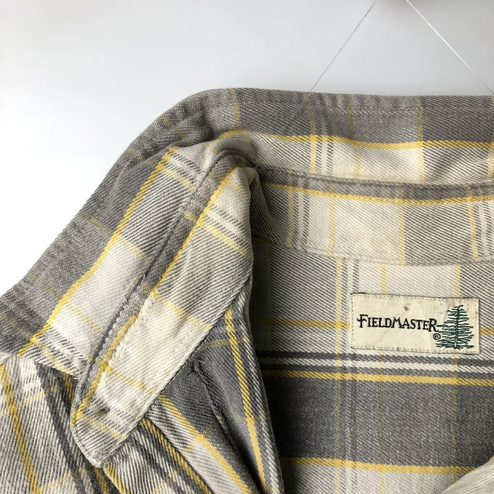 Field Master Long Sleeve Flannel Check Shirt, Men's XL cotton white type Vintage Second Hand