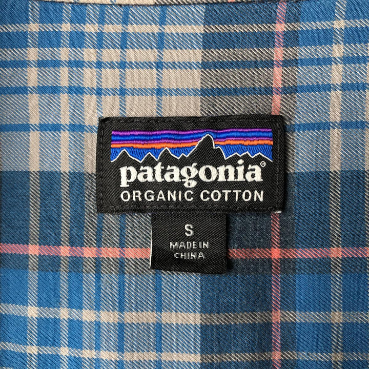 Patagonia STY53837FA15 Long Sleeve Cotton Check Shirt, Men's Size Small Organic cotton navy blue type Vintage Second Hand