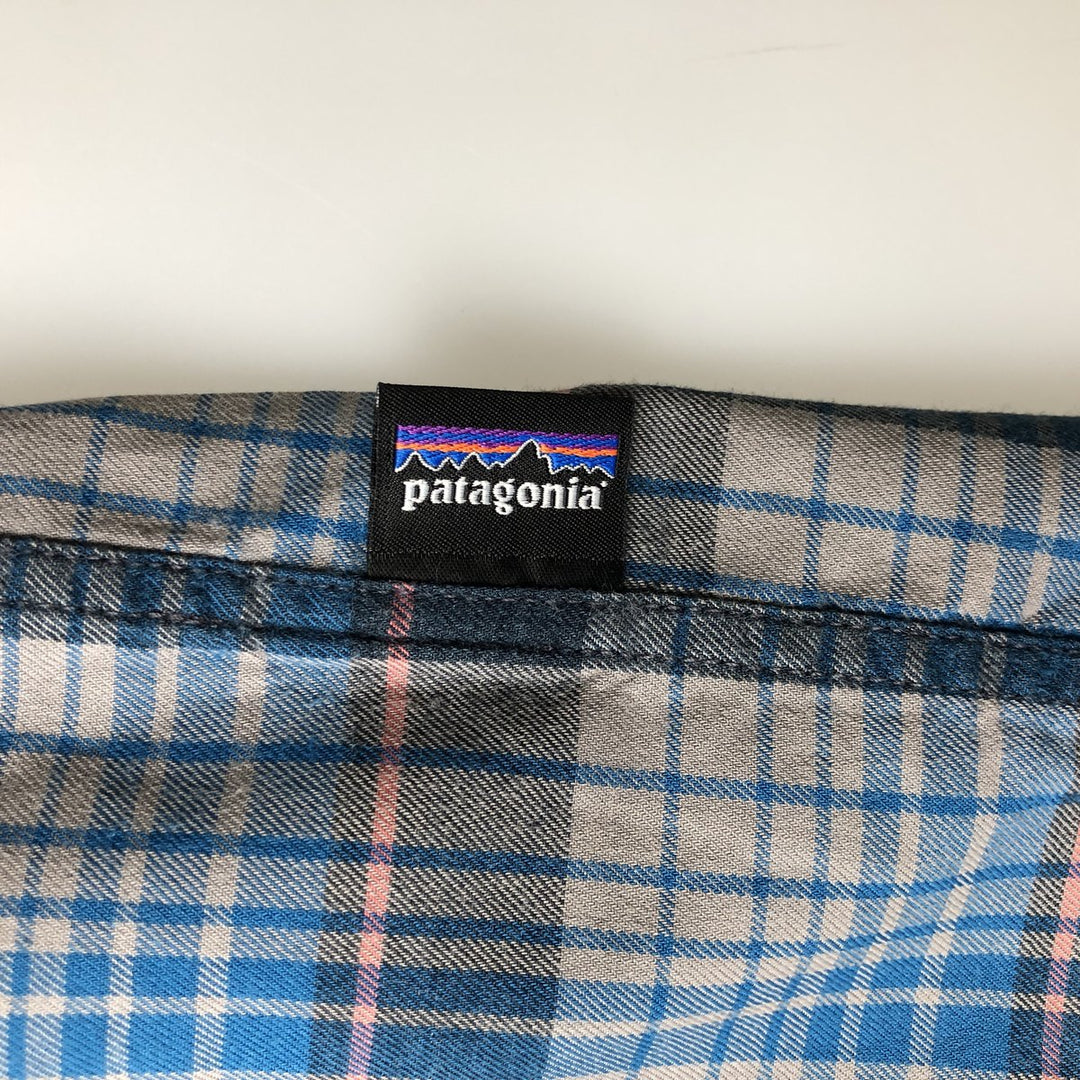 Patagonia STY53837FA15 Long Sleeve Cotton Check Shirt, Men's Size Small Organic cotton navy blue type Vintage Second Hand