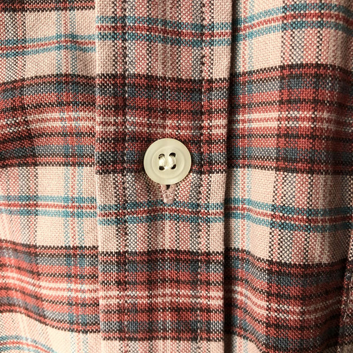90'S GAP Vintage Long Sleeve Button-Down Check Shirt, Men's Size Medium cotton pink type Vintage Second Hand