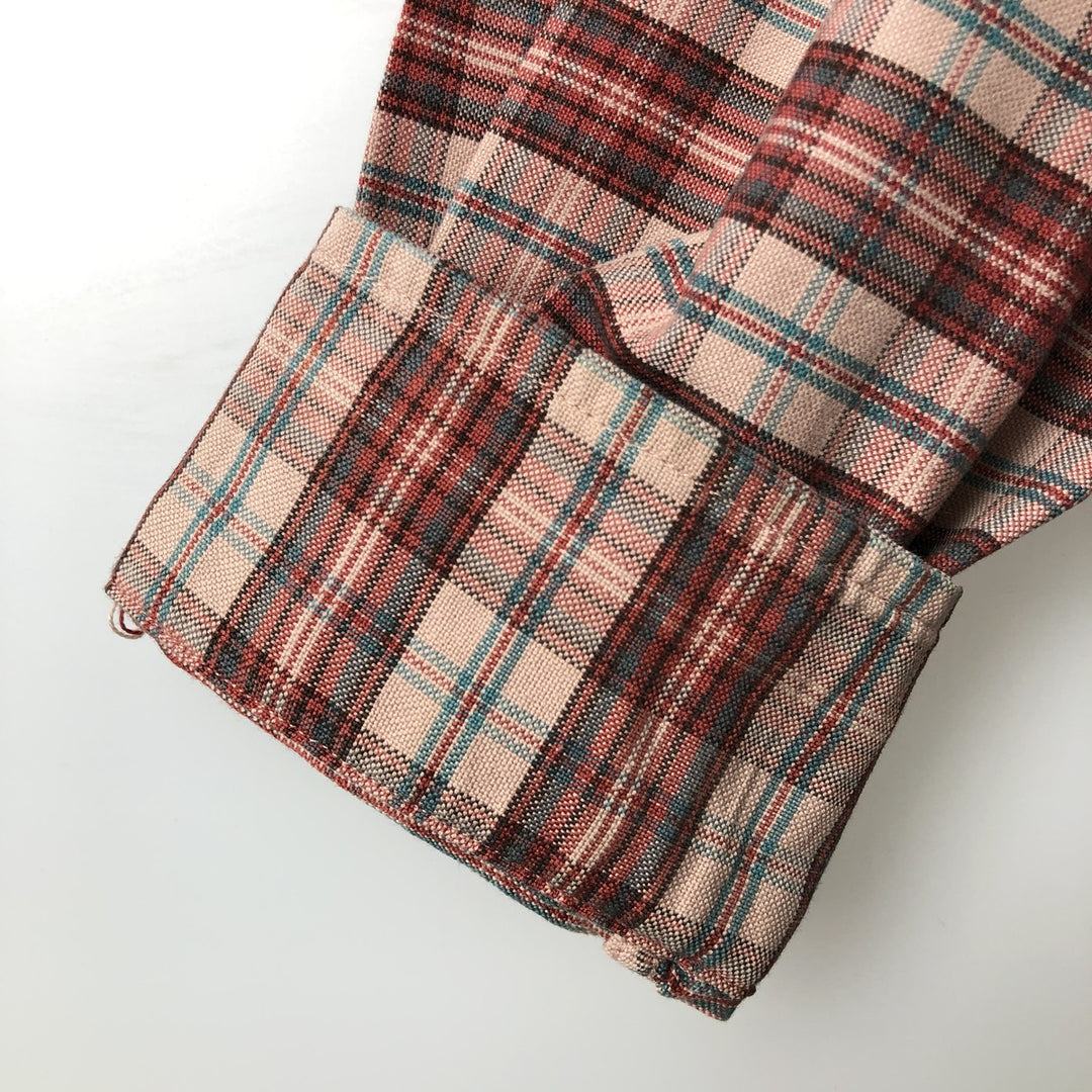 90'S GAP Vintage Long Sleeve Button-Down Check Shirt, Men's Size Medium cotton pink type Vintage Second Hand