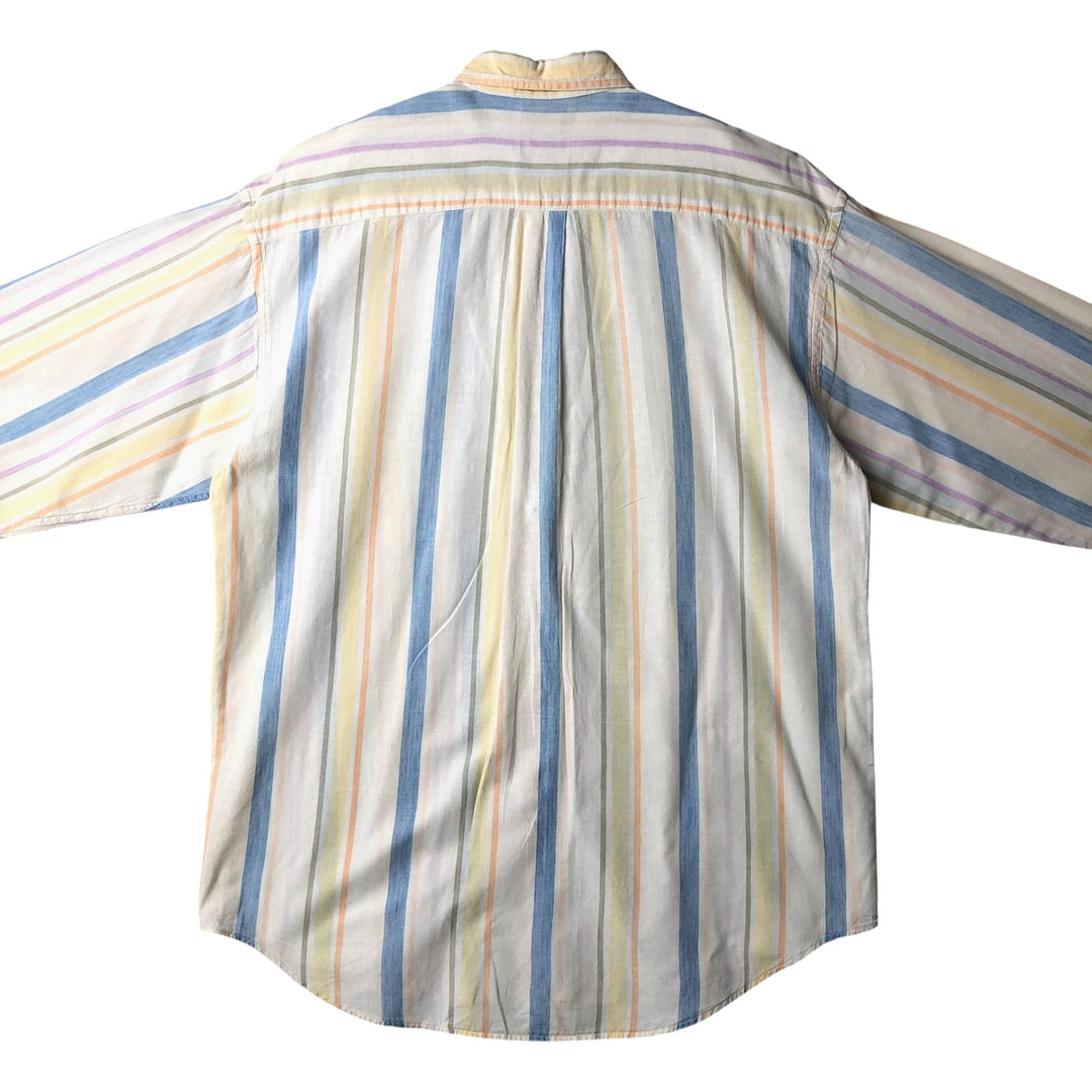 90'S GAP Vintage Long Sleeve Button-Down Striped Shirt, Men's Size Medium cotton white type Vintage Second Hand