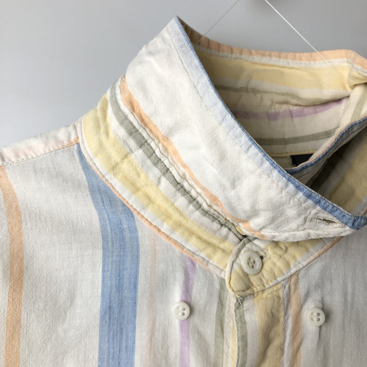 90'S GAP Vintage Long Sleeve Button-Down Striped Shirt, Men's Size Medium cotton white type Vintage Second Hand