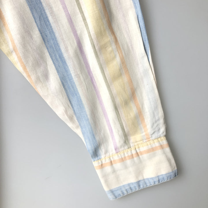 90'S GAP Vintage Long Sleeve Button-Down Striped Shirt, Men's Size Medium cotton white type Vintage Second Hand