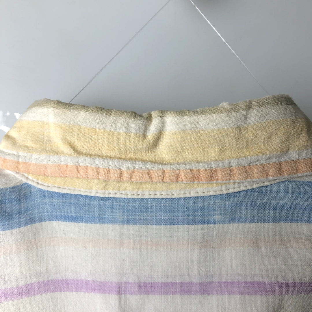 90'S GAP Vintage Long Sleeve Button-Down Striped Shirt, Men's Size Medium cotton white type Vintage Second Hand