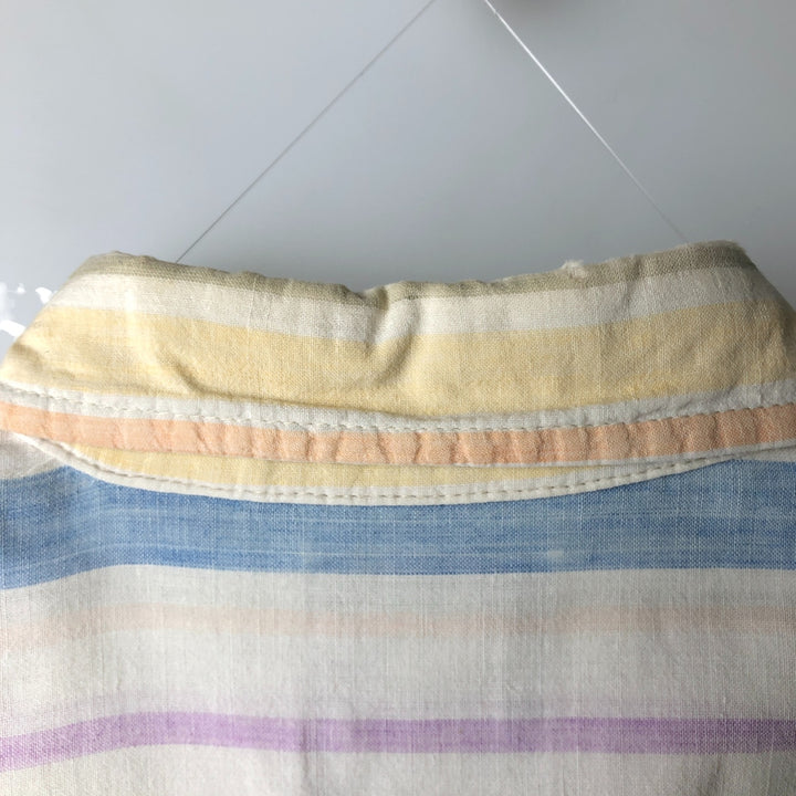 90'S GAP Vintage Long Sleeve Button-Down Striped Shirt, Men's Size Medium cotton white type Vintage Second Hand