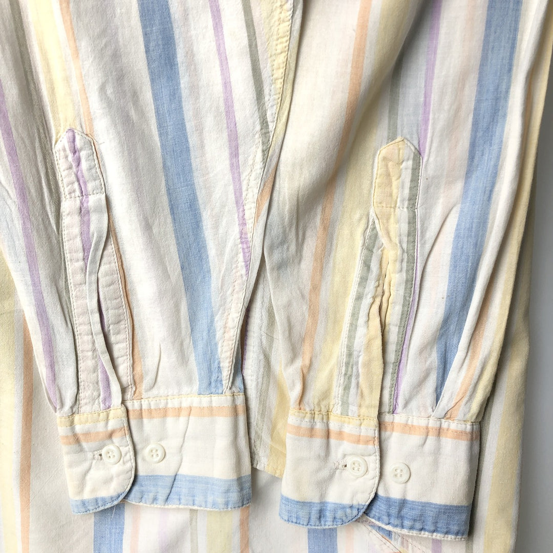90'S GAP Vintage Long Sleeve Button-Down Striped Shirt, Men's Size Medium cotton white type Vintage Second Hand