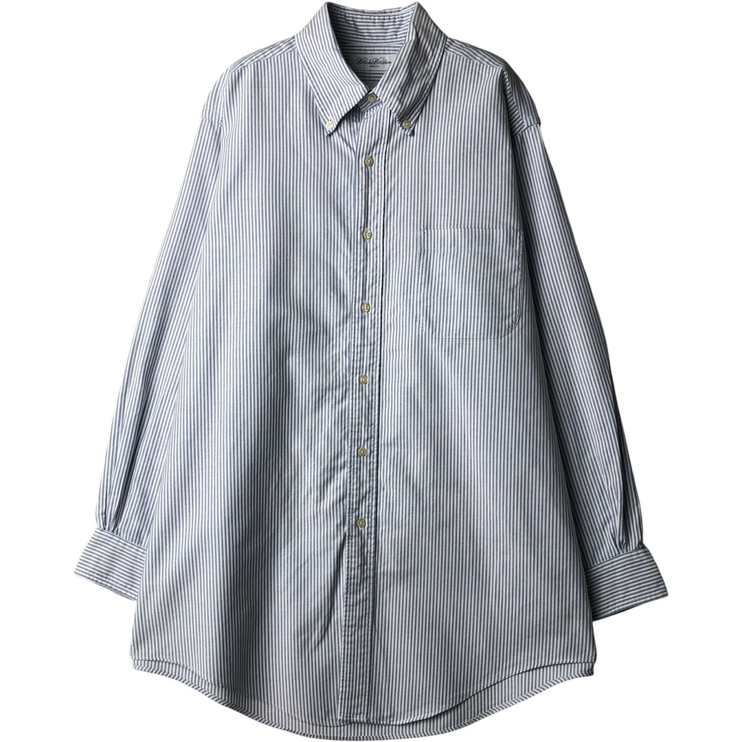 Brooks Brothers Long Sleeve Button-Down Striped Shirt Made in USA Men's Size L cotton blue type Vintage Second Hand