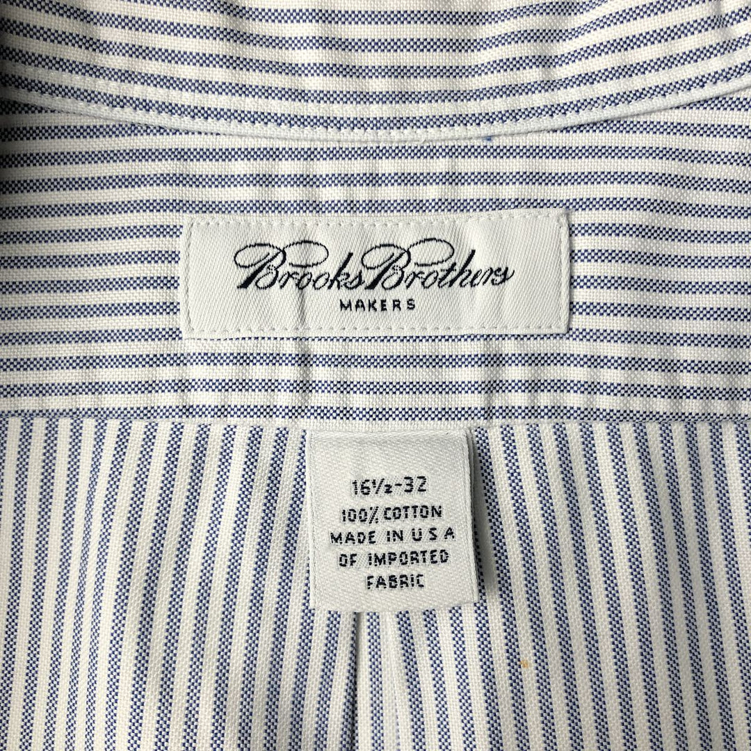 Brooks Brothers Long Sleeve Button-Down Striped Shirt Made in USA Men's Size L cotton blue type Vintage Second Hand