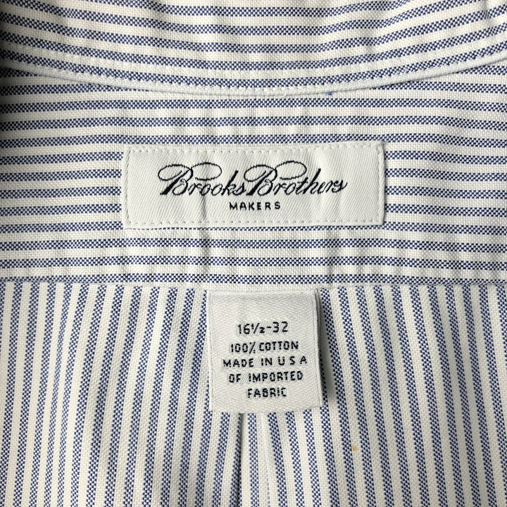 Brooks Brothers Long Sleeve Button-Down Striped Shirt Made in USA Men's Size L cotton blue type Vintage Second Hand