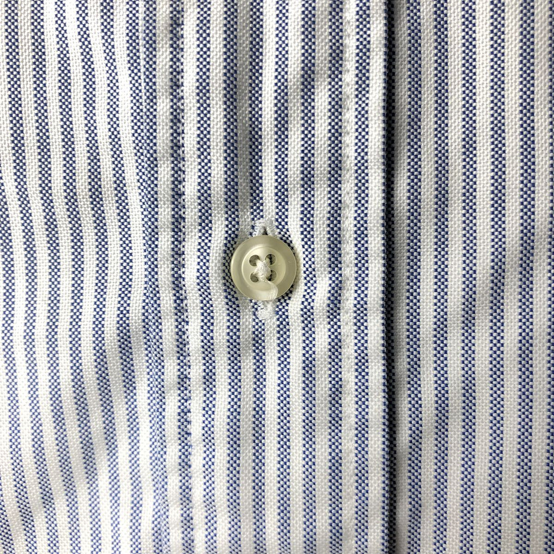 Brooks Brothers Long Sleeve Button-Down Striped Shirt Made in USA Men's Size L cotton blue type Vintage Second Hand