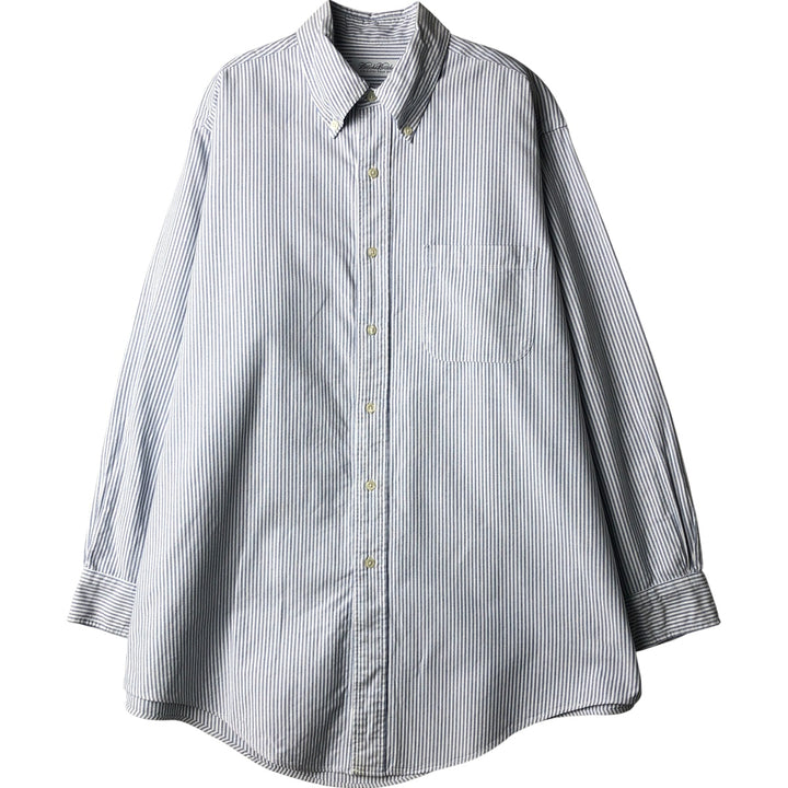Brooks Brothers Long Sleeve Button-Down Striped Shirt Made in USA Men's Size L cotton white type Vintage Second Hand
