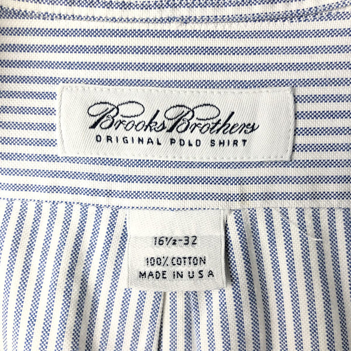 Brooks Brothers Long Sleeve Button-Down Striped Shirt Made in USA Men's Size L cotton white type Vintage Second Hand
