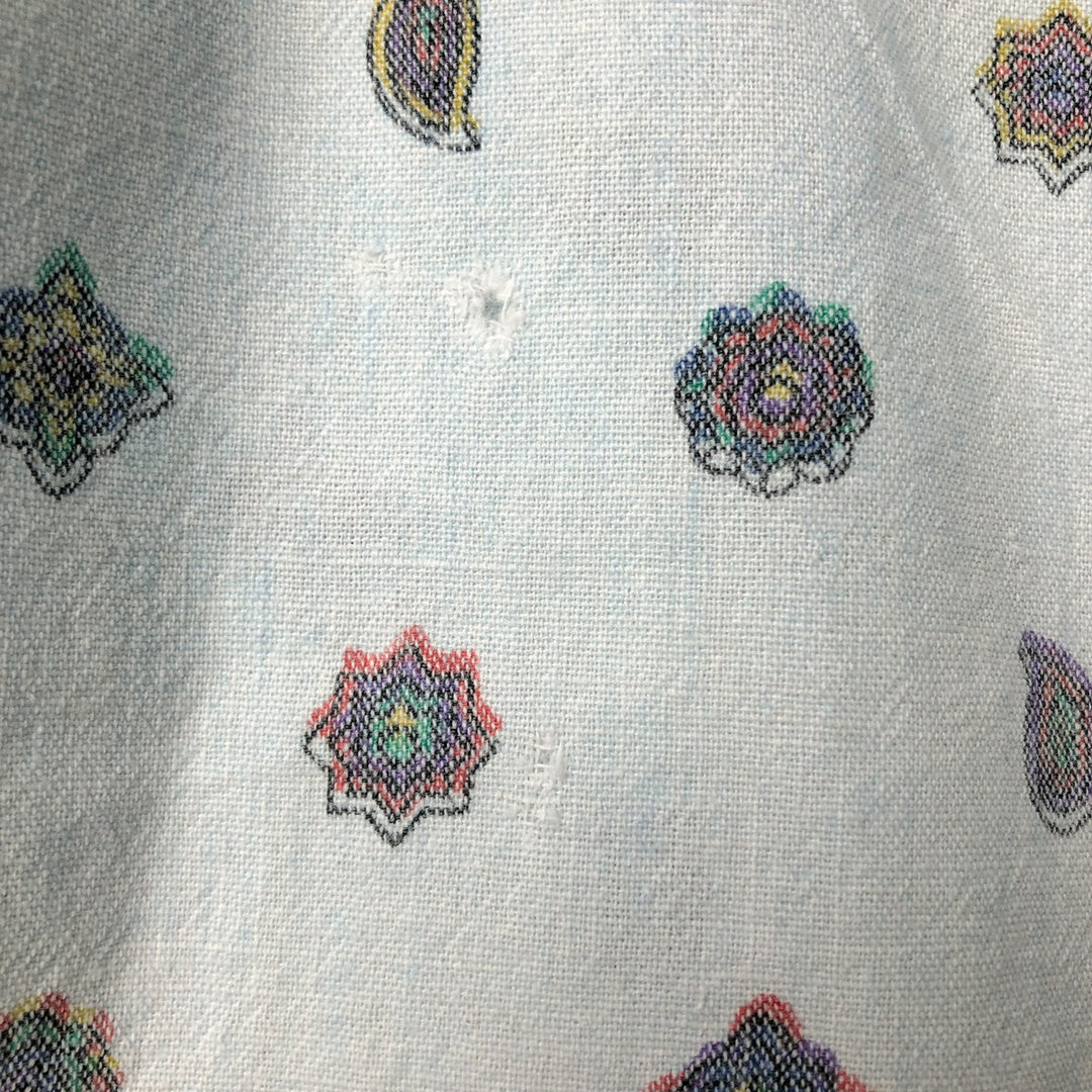 Vintage 90'S Guess by Georges Marciano all-over paisley pattern long-sleeved chambray shirt, made in the USA, size M, men's. cotton Blue type light blue Vintage Second Hand