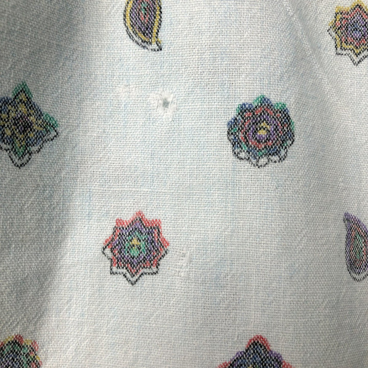 Vintage 90'S Guess by Georges Marciano all-over paisley pattern long-sleeved chambray shirt, made in the USA, size M, men's. cotton Blue type light blue Vintage Second Hand
