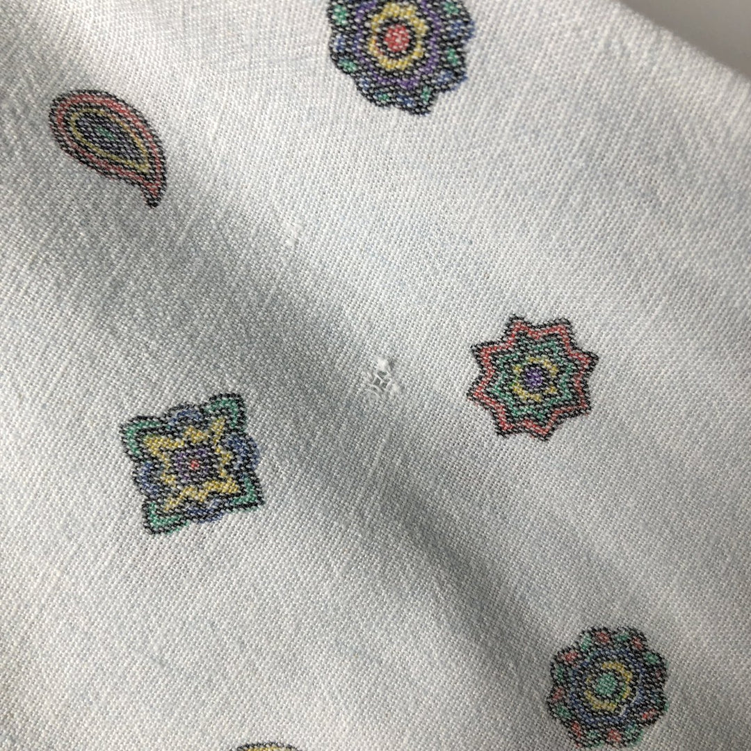 Vintage 90'S Guess by Georges Marciano all-over paisley pattern long-sleeved chambray shirt, made in the USA, size M, men's. cotton Blue type light blue Vintage Second Hand