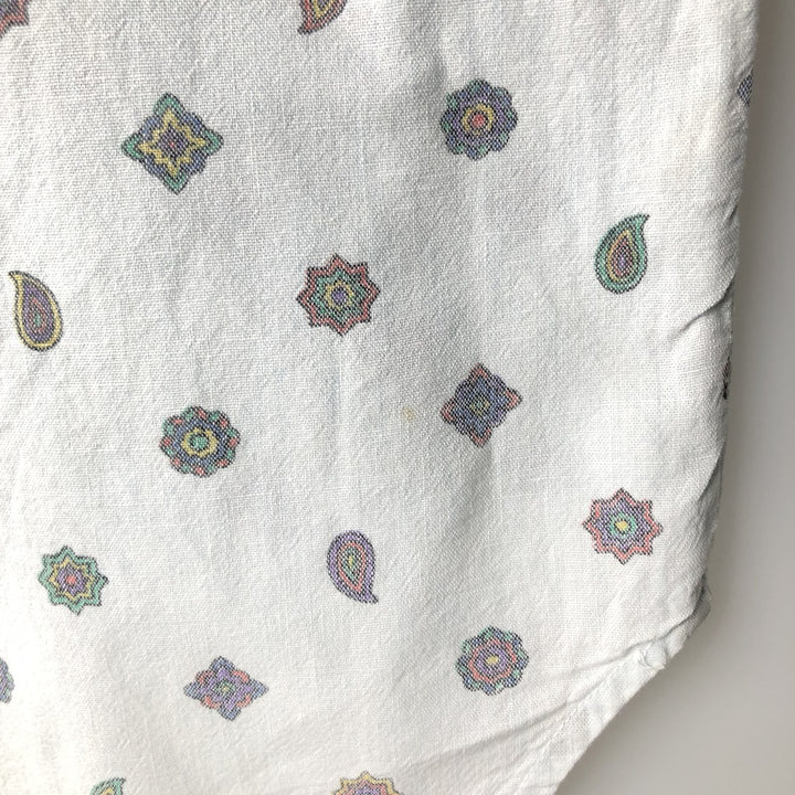 Vintage 90'S Guess by Georges Marciano all-over paisley pattern long-sleeved chambray shirt, made in the USA, size M, men's. cotton Blue type light blue Vintage Second Hand