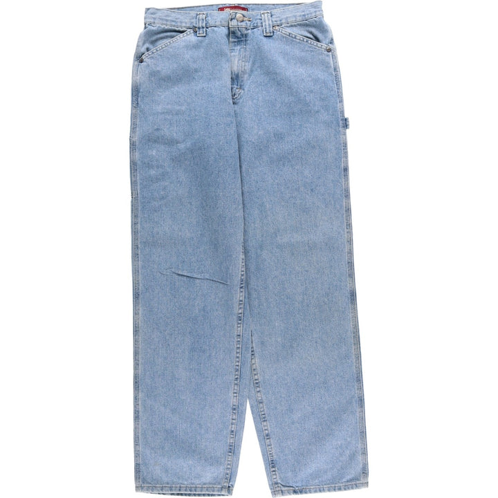 Vintage 90'S Lee RIVETED denim painter pants, women's size L (w30). unclear blue type Vintage Second Hand